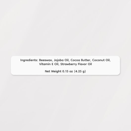 Moderne Lippenbalsem Bedrijfsnaam Ingrediënt Custo Labels (Design 2)