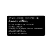 Moderne lippenbalsem Zwart Product Ingrediëntenlij Etiket (Voorkant)