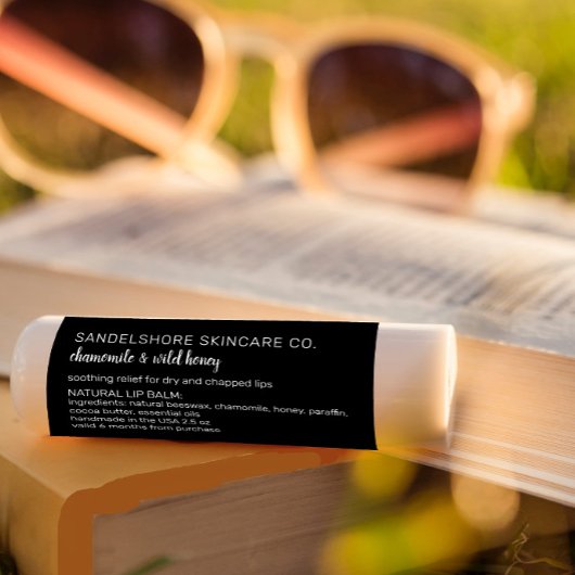 Moderne lippenbalsem Zwart Product Ingrediëntenlij Etiket