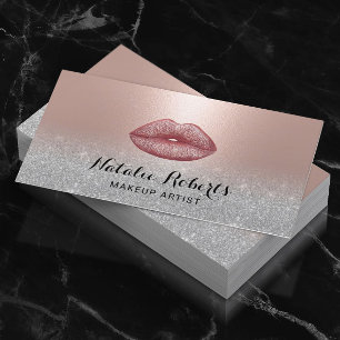 Moderne Lips Salon Blush Roos Gold Makeup Artist Visitekaartje