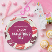 Moderne lipstick Galentine's Day Paper-borden Papieren Bordje (Feest)