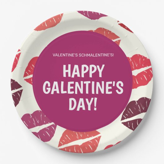 Moderne lipstick Galentine's Day Paper-borden Papieren Bordje (Voorkant)