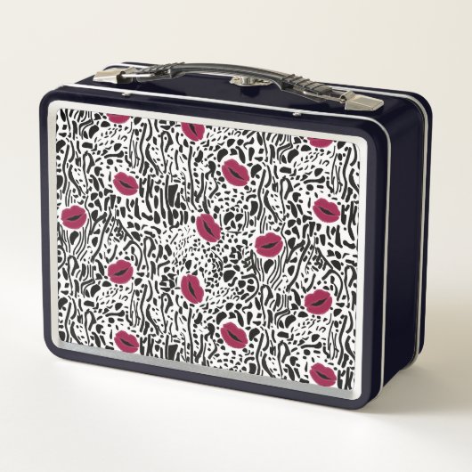 Moderne lipstick Lips B&W Patroon (Achterkant)