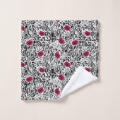 Moderne lipstick Lips B&W Patroon Bad Handdoek (Wasdoekje)
