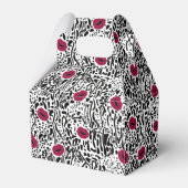 Moderne lipstick Lips B&W Patroon Bedankdoosjes (Voorkant Zijde)