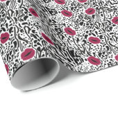 Moderne lipstick Lips B&W Patroon Cadeaupapier (Rol Hoek)
