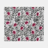 Moderne lipstick Lips B&W Patroon Fleece Deken (Voorkant (Horizontaal))