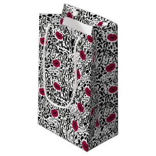Moderne lipstick Lips B&W Patroon Klein Cadeauzakje