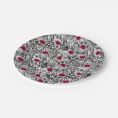 Moderne lipstick Lips B&W Patroon Papieren Bordje (Gekanteld)