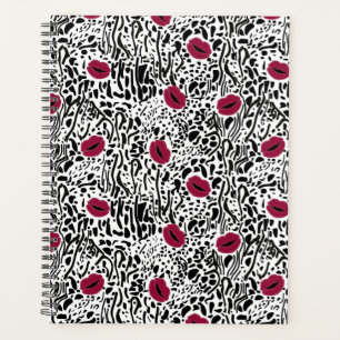 Moderne lipstick Lips B&W Patroon Planner