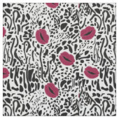 Moderne lipstick Lips B&W Patroon Stof (Close Up)