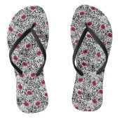 Moderne lipstick Lips B&W Patroon Teenslippers (Voetbed)