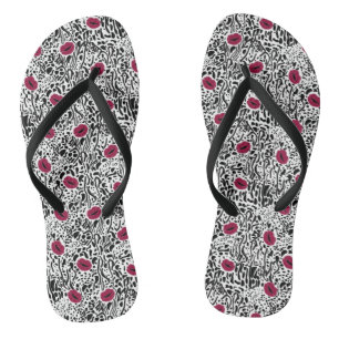 Moderne lipstick Lips B&W Patroon Teenslippers
