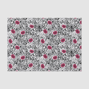 Moderne lipstick Lips B&W Patroon Tissuepapier