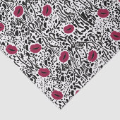 Moderne lipstick Lips B&W Patroon Tissuepapier (Detail)