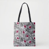 Moderne lipstick Lips B&W Patroon Tote Bag (Voorkant)
