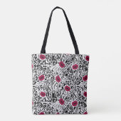 Moderne lipstick Lips B&W Patroon Tote Bag (Achterkant)