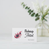 Moderne Lipstick Swoosh make-up artiest Visitekaartje (Staand voorkant)