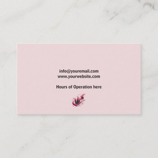 Moderne Lipstick Swoosh make-up artiest Visitekaartje (Achterkant)