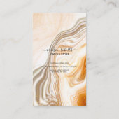 Moderne Liquid Gold- en bruine-inktkaars Visitekaartje (Achterkant)