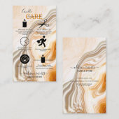 Moderne Liquid Gold- en bruine-inktkaars Visitekaartje (Voorkant / Achterkant)