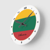 Moderne Litouwse vlag & Litouwse trendy / ontwerp Ronde Klok (Hoek)