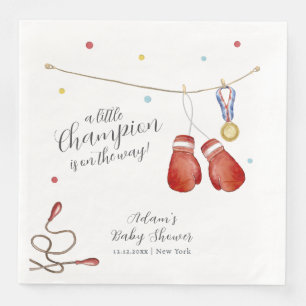 Moderne Little Champion Bokssport Baby Shower Servet