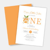 Moderne Little Cutie Sinaasje Citrus 1e Verjaardag Kaart