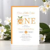 Moderne Little Cutie Sinaasje Citrus 1e Verjaardag Kaart