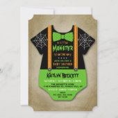Moderne "Little Monster" boys Halloween Baby showe Kaart (Voorkant)