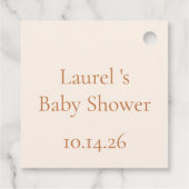 Moderne Little Pumpkin Baby Shower Bedankjes Labels (Achterkant)