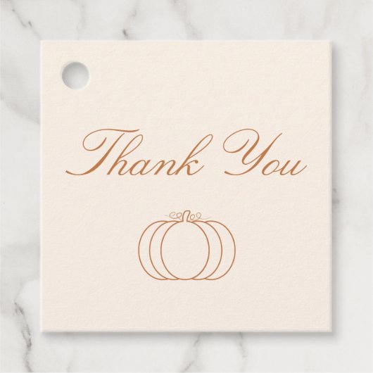 Moderne Little Pumpkin Baby Shower Bedankjes Labels (Voorkant)