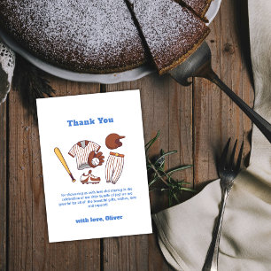 Moderne Little Slugger Baseball Jongen Baby Shower Bedankkaart