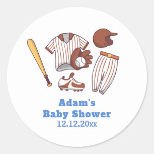 Moderne Little Slugger-honkbal sport baby shower Ronde Sticker