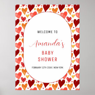 Moderne Little Sweetheart Baby Shower Welkom Poster