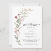 Moderne Little Wildflower Baby Shower Kaart (Voorkant)
