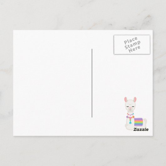 Moderne Llama 3e Verjaardagsfeestje Briefkaart (Achterkant)