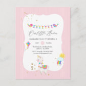 Moderne Llama 3e Verjaardagsfeestje Briefkaart (Voorkant)