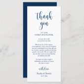 Moderne locatie bedankt, Navy Blue Card Programmakaart (Voorkant / Achterkant)