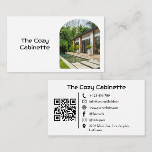 Moderne Logieshuis Vakantiehuur QR-code Foto Visitekaartje