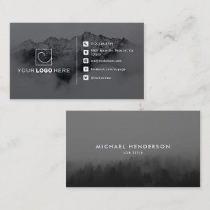 Moderne Logo 2-foto voor zwart-wit Visitekaartje