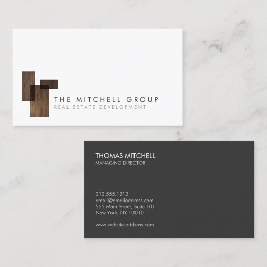 Moderne Logo 4 voor Vastgoed, Bouwer, Architect Visitekaartje (Voorkant / Achterkant)
