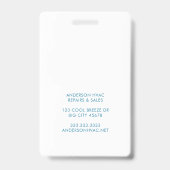 Moderne Logo AC Warmte Professionele HVAC Medewerk Badge (Achterkant)