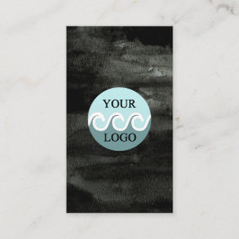 Moderne logo aquarel zwart verticaal visitekaartje