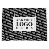 Moderne Logo Bedankt Zwart en Wit Cadeautas (Voorkant)