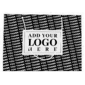 Moderne Logo Bedankt Zwart en Wit Cadeautas (Achterkant)