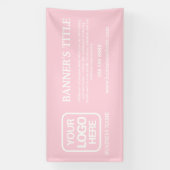 Moderne Logo Bord Roze Wit Zakelijke Banner (Verticaal)