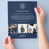 Moderne Logo Corporate Navy Blue Business Flyer (Hand)