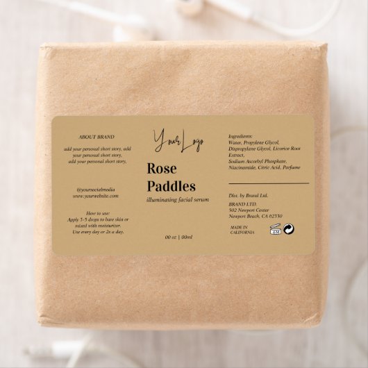 Moderne Logo Cosmetic Fles Label (Insitu)