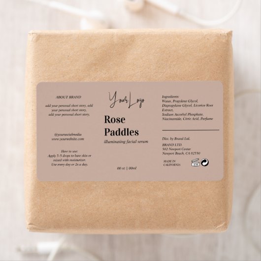 Moderne Logo Cosmetic Fles Label (Insitu)